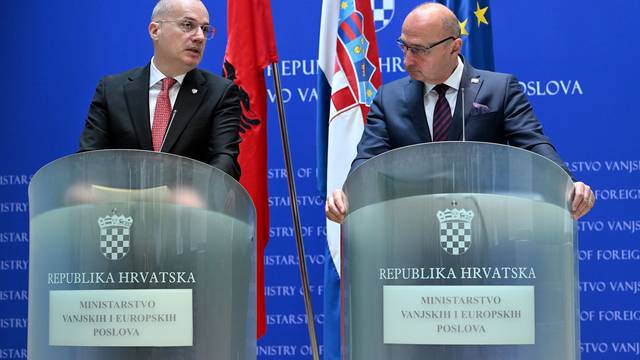 Zagreb: Izjave ministara vanjskih poslova Hrvatske Grlić Radmana i Albanije Hasanija nakon susreta