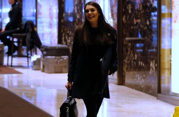 Hicks, spokeswoman for U.S. President-elect Donald Trump, arrives at Trump Tower in New York