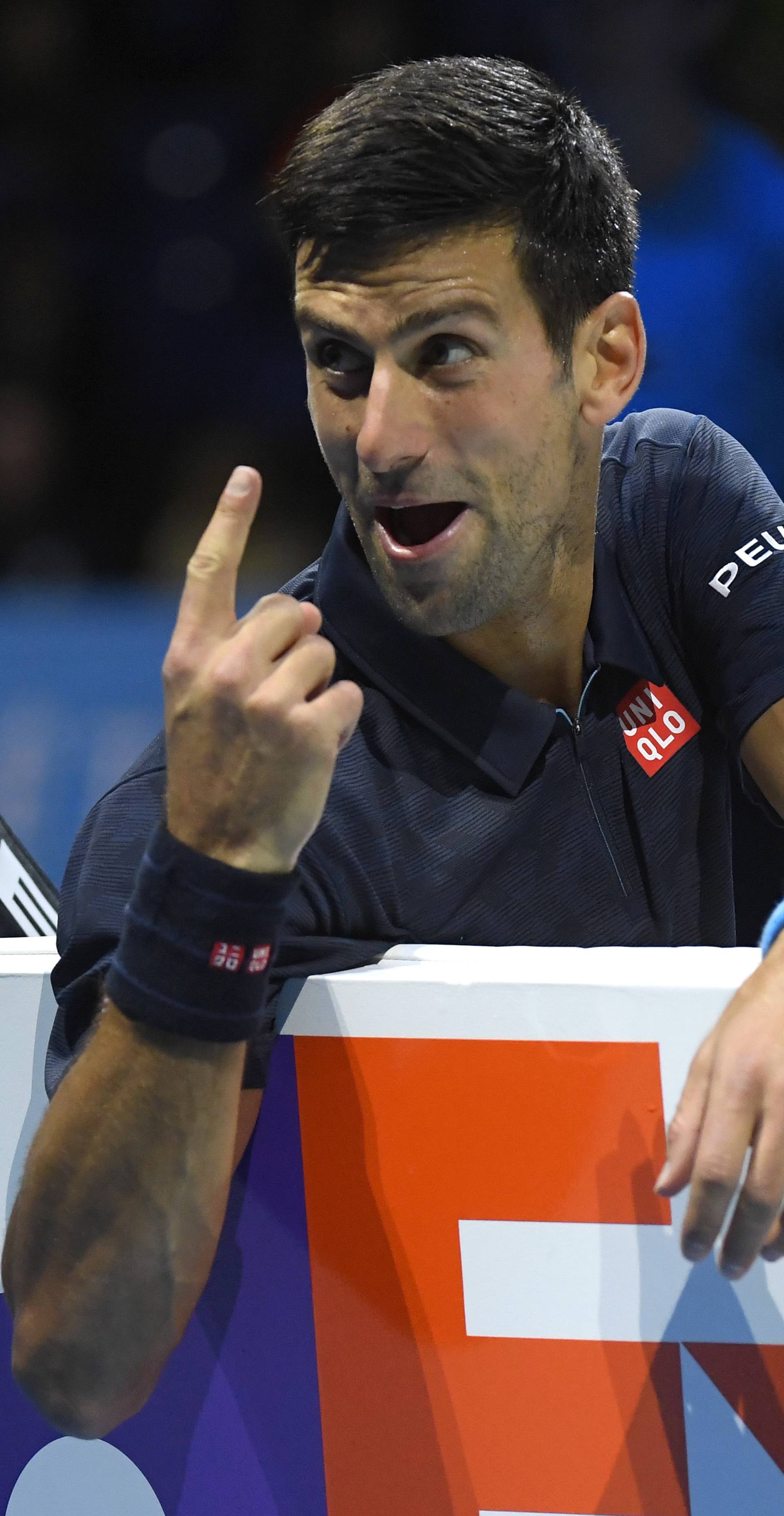 Serbia's Novak Djokovic during his round robin match with Belgium's David Goffin