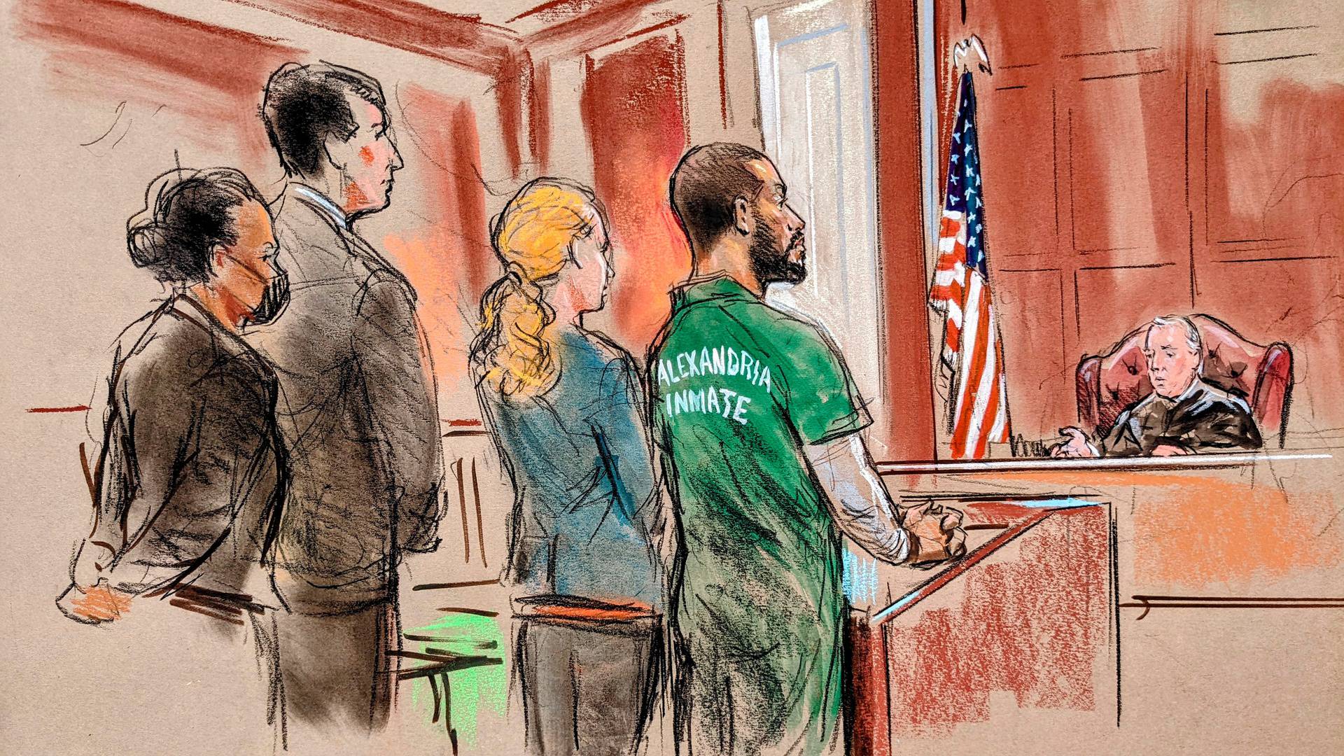 Alexanda Kotey, a member of an ISIS militant group nicknamed "The Beatles," attends sentencing hearing in U.S. federal court in Virginia