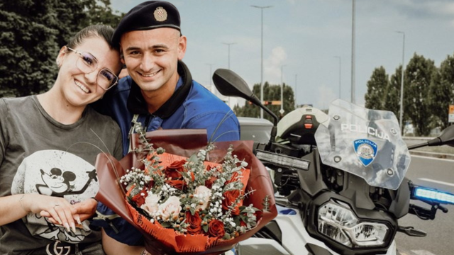 FOTO Policajac Marko zaustavio vozačicu i zaprosio je na istom mjestu gdje su se prvi put sreli!