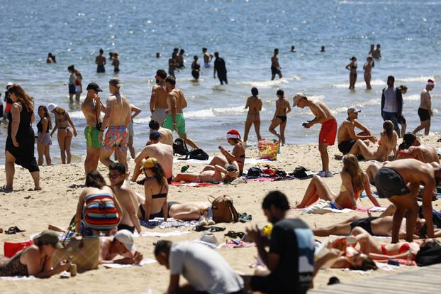 Christmas day at St Kilda Beach in Melbourne, Australia - 25 Dec 2024