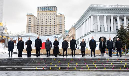 FOTO Lideri zemalja EU-a u Kijevu obilje&zcaron;ili &ccaron;etiri godine od ruske invazije na Ukrajinu