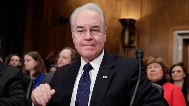 Rep. Tom Price arrives to testify on his nomination to be Health and Human Services secretary in Washington.