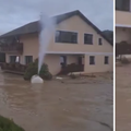 VIDEO Nevjerojatna scena u Sloveniji: Spremnik plina pluta na vodi, poplave stvaraju kaos