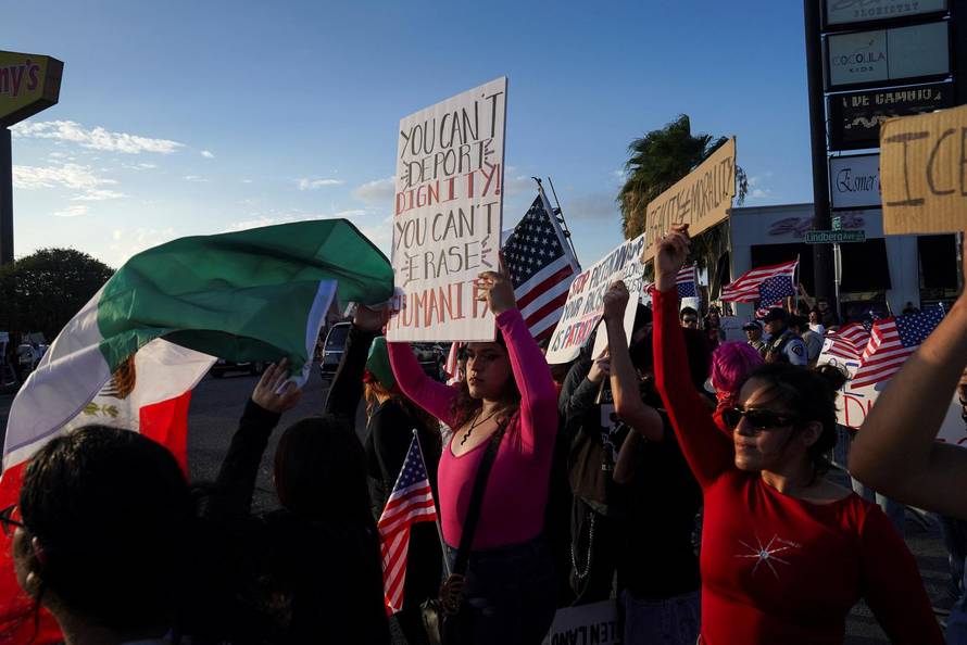 Demonstrators take part in a ‘No Kings’ protest against U.S. President Donald J. Trump