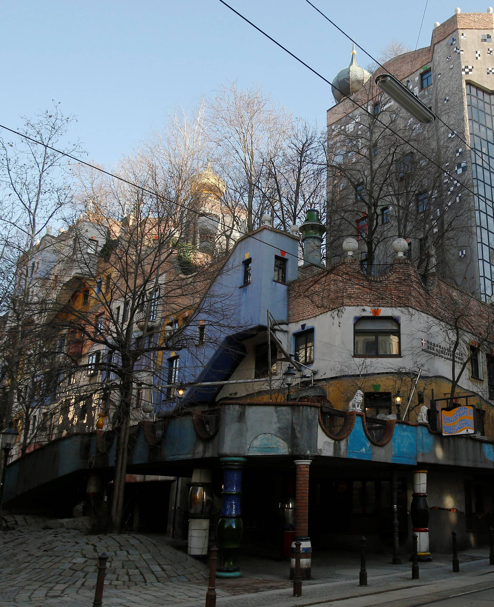 The Hundertwasser House landmark is seen in Vienna