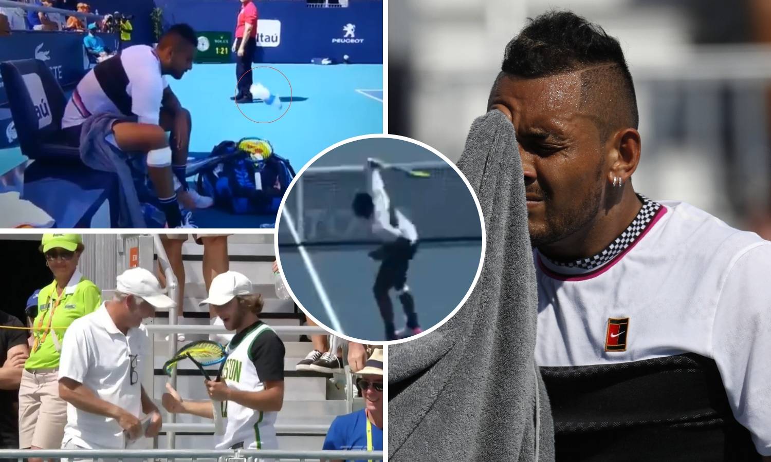 Kyrgios razbio reket, igrao se na klupi pa svađao sa sucem