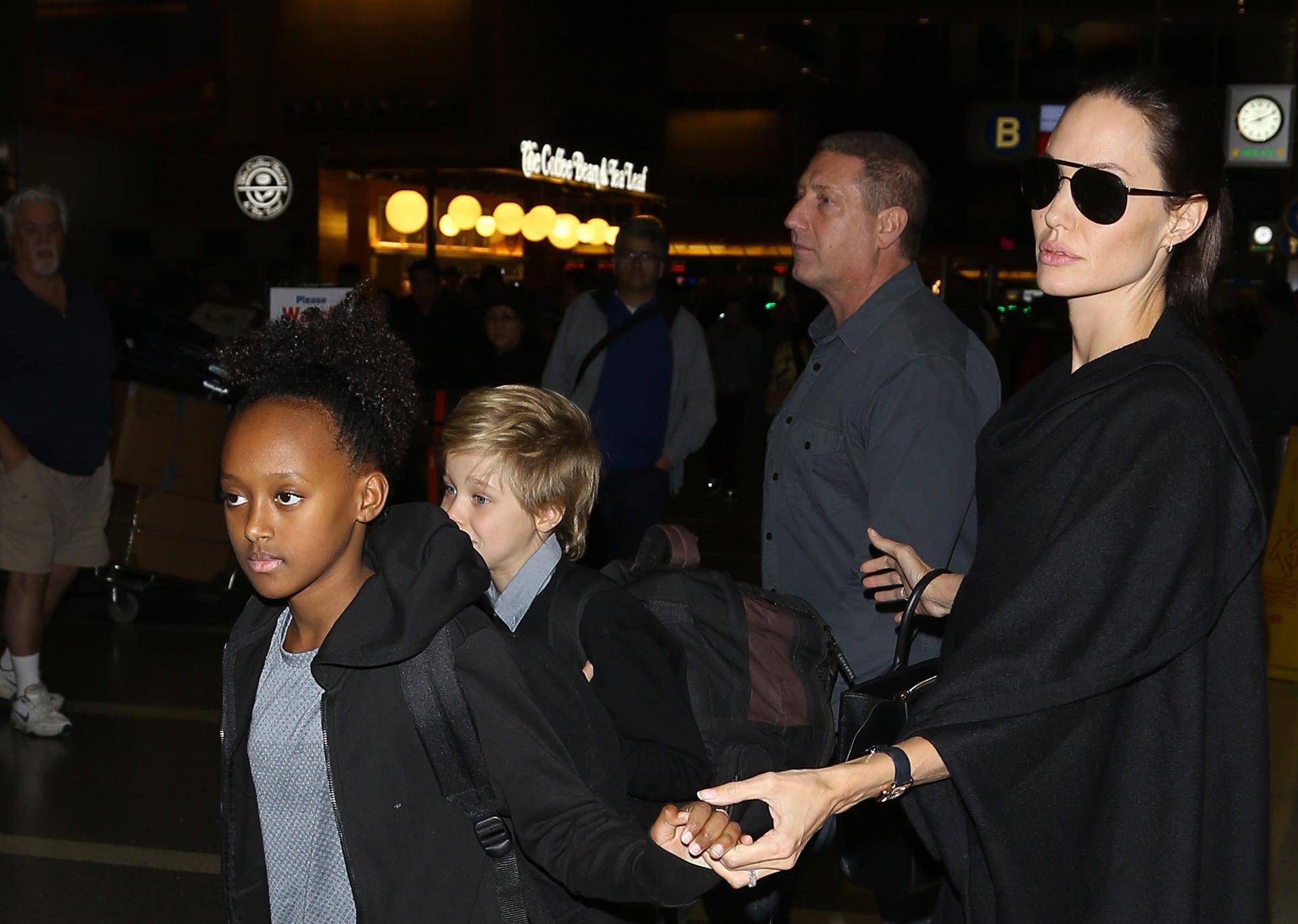 Angelina Jolie and the kids are a family that travels together