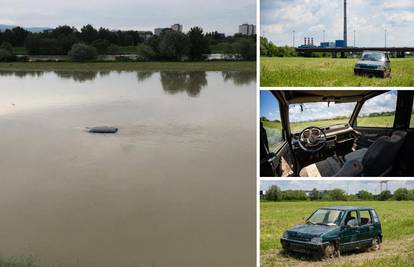 Čiji je ovo auto? Plutao u Savi, sad stoji napušten na nasipu