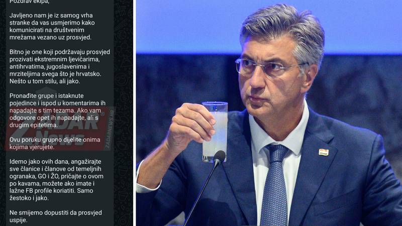 HDZ uzvratio zbog 'uputa' koje kruže oko prosvjeda: 'Ovo je amatersko podmetanje!'
