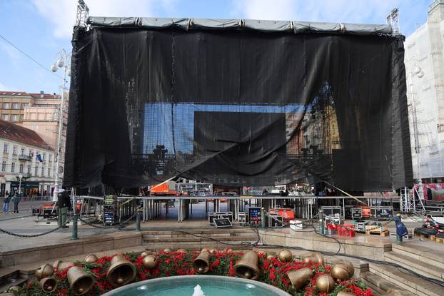 Zagreb: Pozornica za doček Nove godine polako dobiva svoj konačan izgled