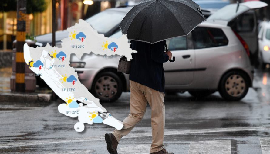 Nema kraja kiši i grmljavini u većini Hrvatske: Na jugu sunce