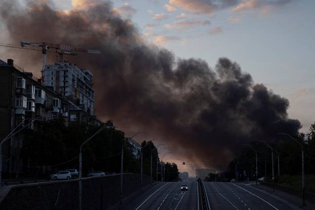 Aftermath of Russian missile and drone attack in Kyiv