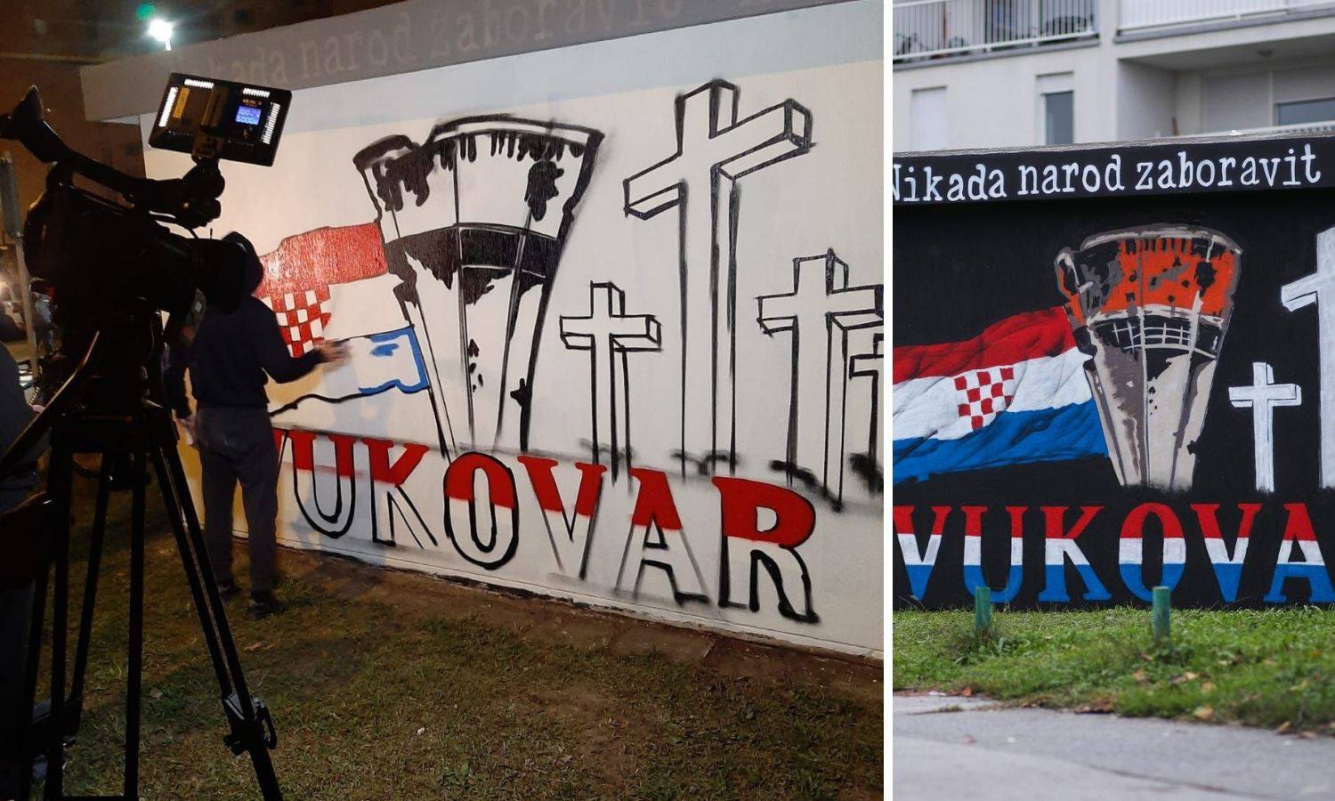 Ispred Gradskog poglavarstva sprejem je napisao 'Vukovar'