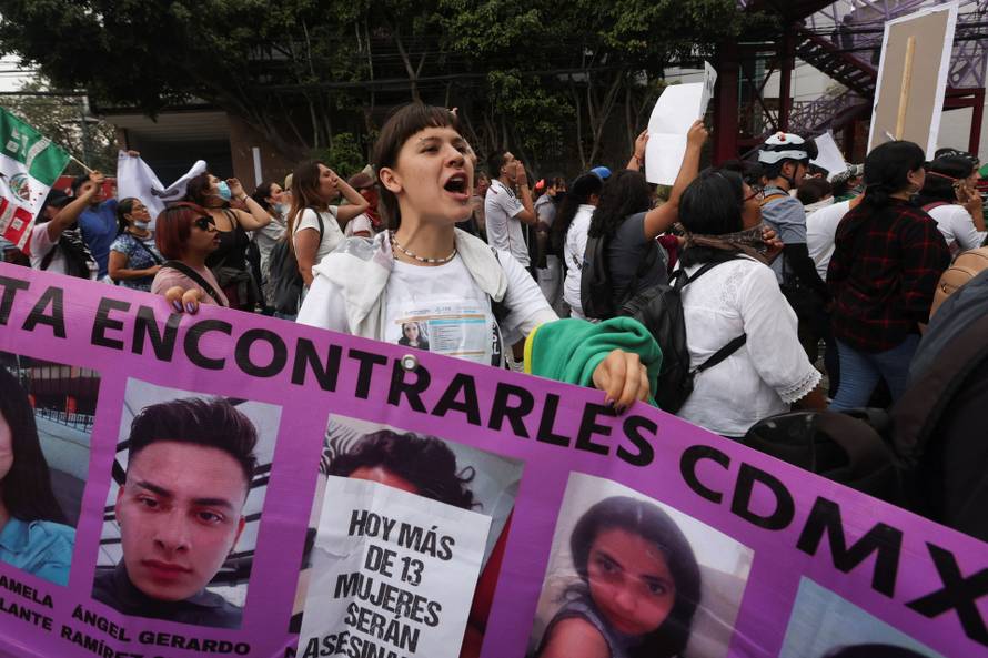 Protest march ahead of the opening match of the 2026 FIFA World Cup in Mexico City