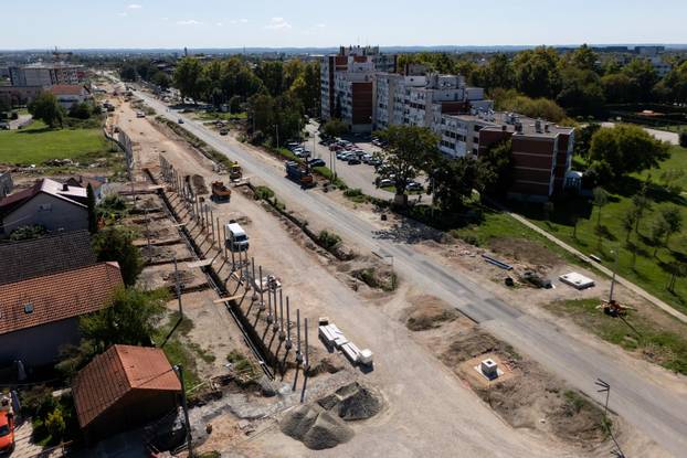 Napredak radova na Sarajevskoj cesti u Novom Zagrebu snimljen iz zraka
