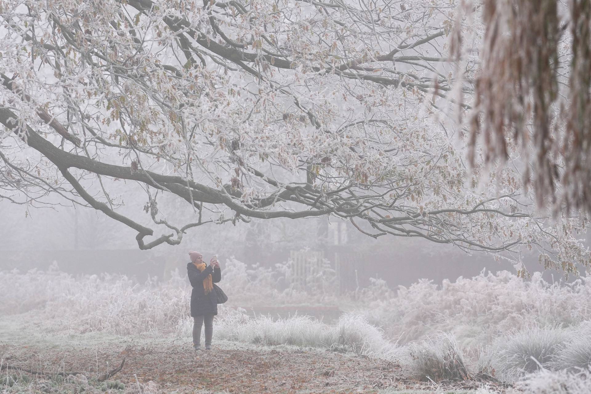 FILE PHOTO: Frosty and misty weather in UK