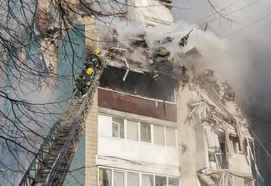 Aftermath of a Russian missile attack in Ternopil