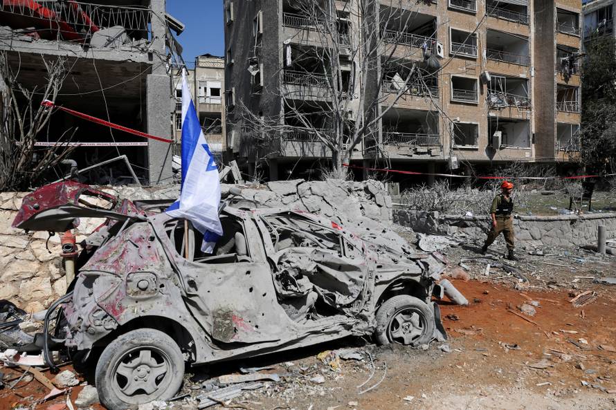 Aftermath of missile attack from Iran on Israel, in Ramat Gan