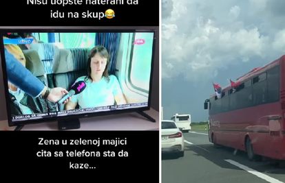 VIDEO Vučićeve pristaše putuju na skup u Beograd: Žena s mobitela čitala zašto dolazi