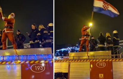 VIDEO Ludilo u Dubravi: Slavi se bronca, zagrebački vatrogasci popeli se na krov kamiona!