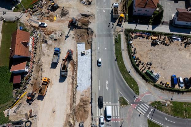 Napredak radova na Sarajevskoj cesti u Novom Zagrebu snimljen iz zraka