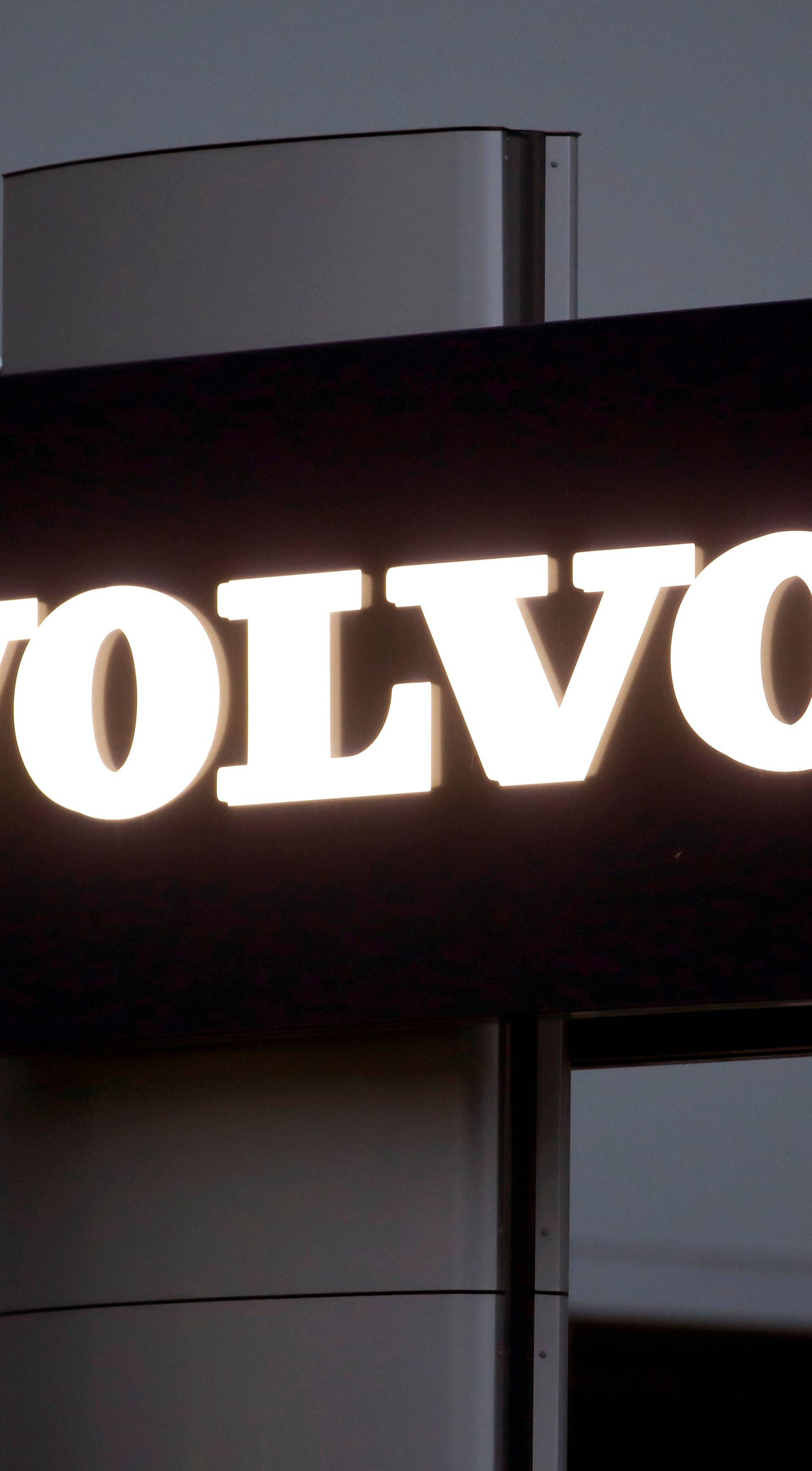 FILE PHOTO: Logo of Swedish automobile manufacturer Volvo is seen at Stierli Automobile AG company in St. Erhard