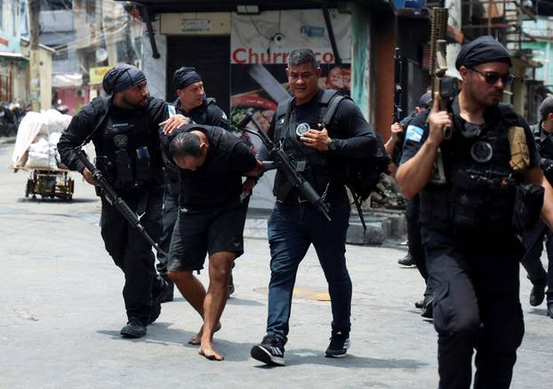 Police operation against drug trafficking at the favela do Penha in Rio de Janeiro