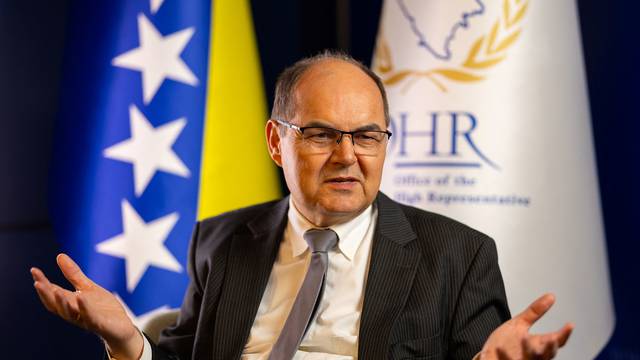 Bosnia's international High Representative Christian Schmidt during the interview for Reuters in Sarajevo