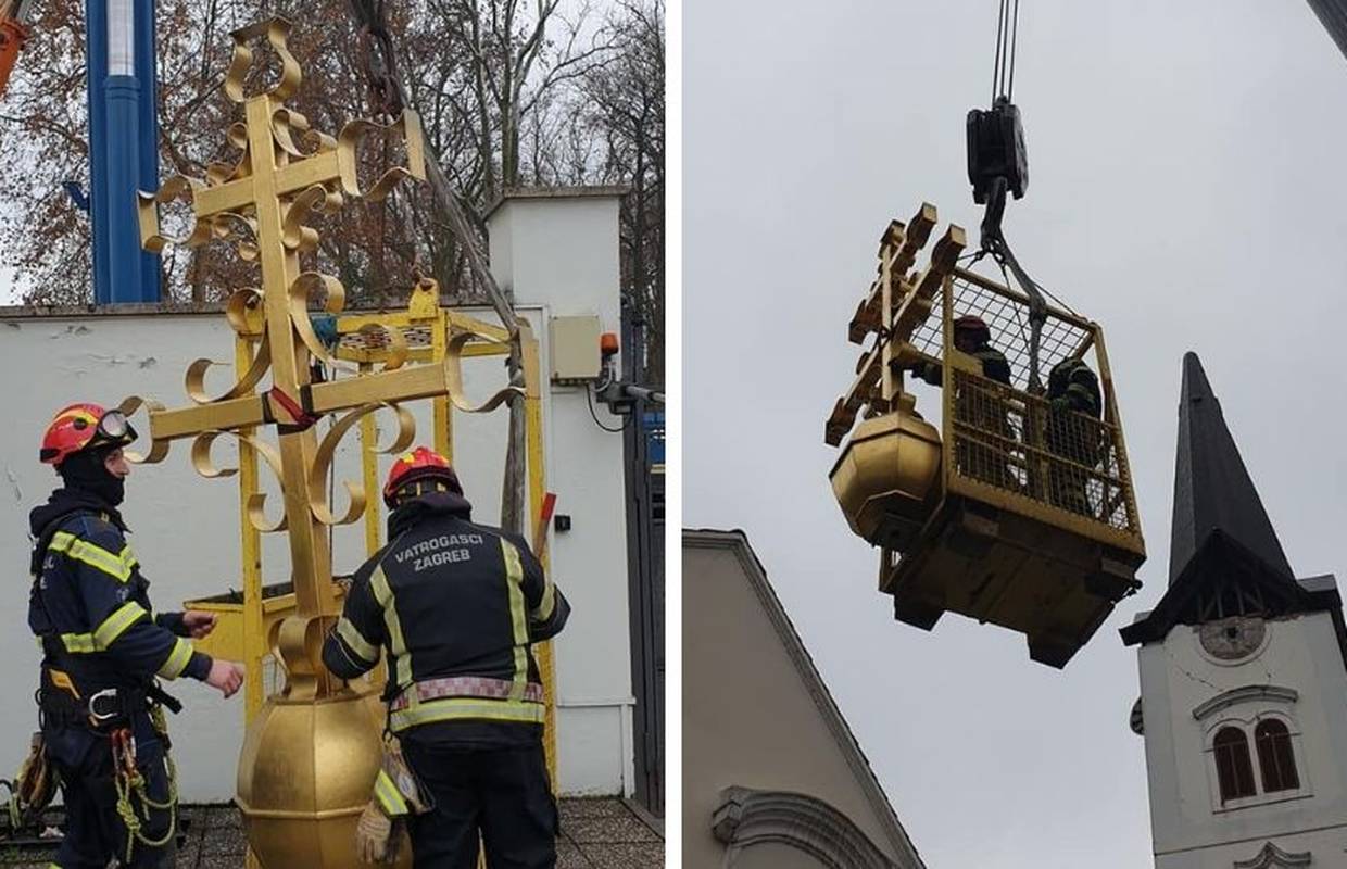Sa sisačke katedrale skinuli su križ: 'Moglo se sve urušiti...'