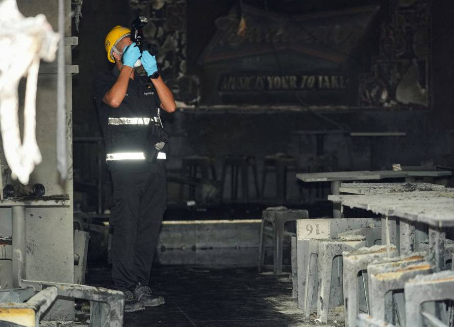 Site of a deadly fire at a pub in Bangkok