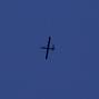 A drone flies following an Israeli strike on the southern suburbs of Beirut
