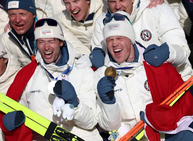 Biathlon - Men's 15km Mass Start Victory Ceremony
