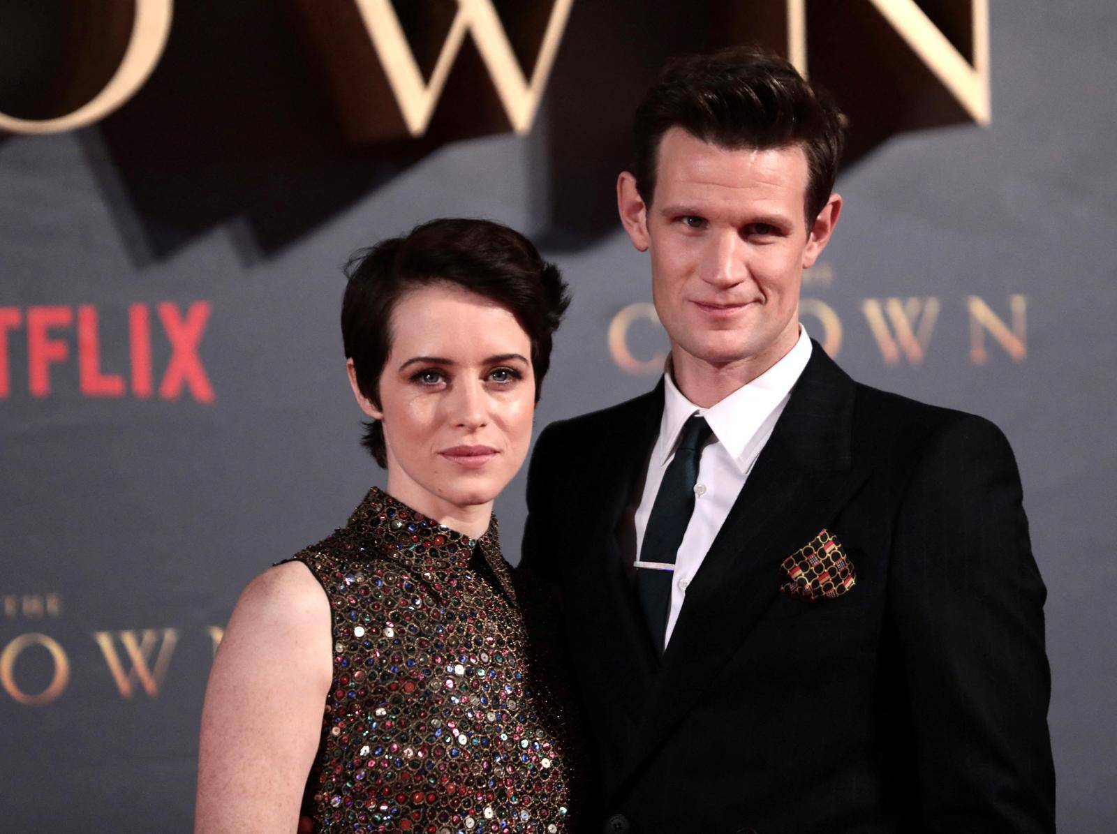 FILE PHOTO: Actors Claire Foy, who plays Queen Elizabeth II, and Matt Smith who plays Philip Duke of Edinburgh, attend the premiere of "The Crown" Season 2 in London