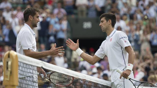 Wimbledon Day 9. Novak Djokovic (SER) wins his match against Marin Cilic (CRO).