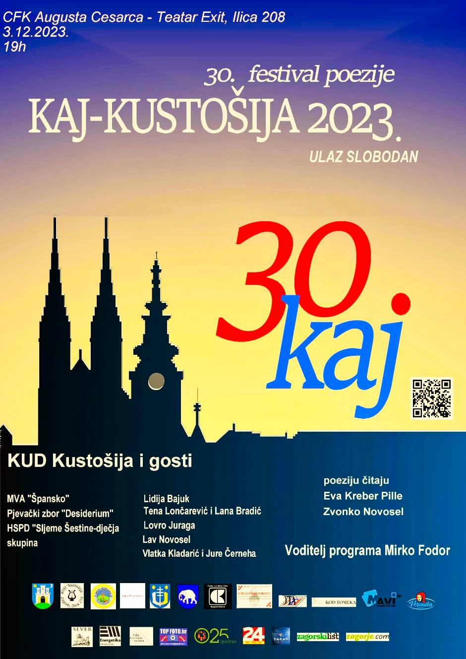 Počinje 30.  festival kajkavske poezije:  Kaj - Kustošija 2023.