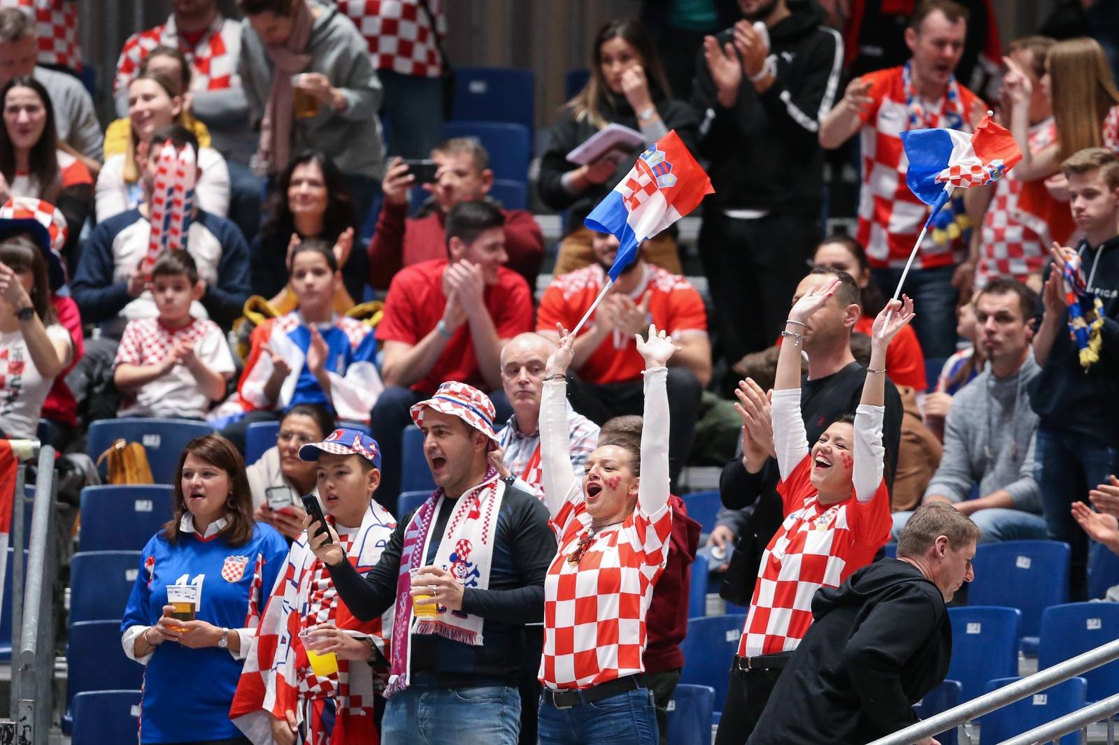 Graz: Atmosfera u dvorani Stadthalle Graz na utakmici Hrvatske i Bjelorusije