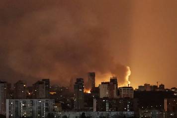 Russian drone and missile strike in Kyiv