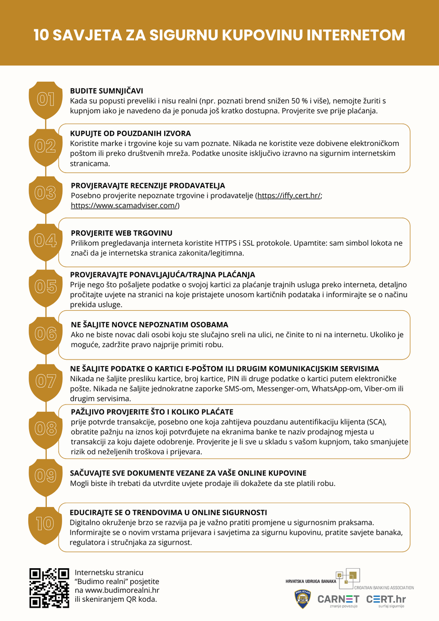 HUB upozorava na internetske prijevare uoči Crnog petka uz kampanju „Budimo realni“