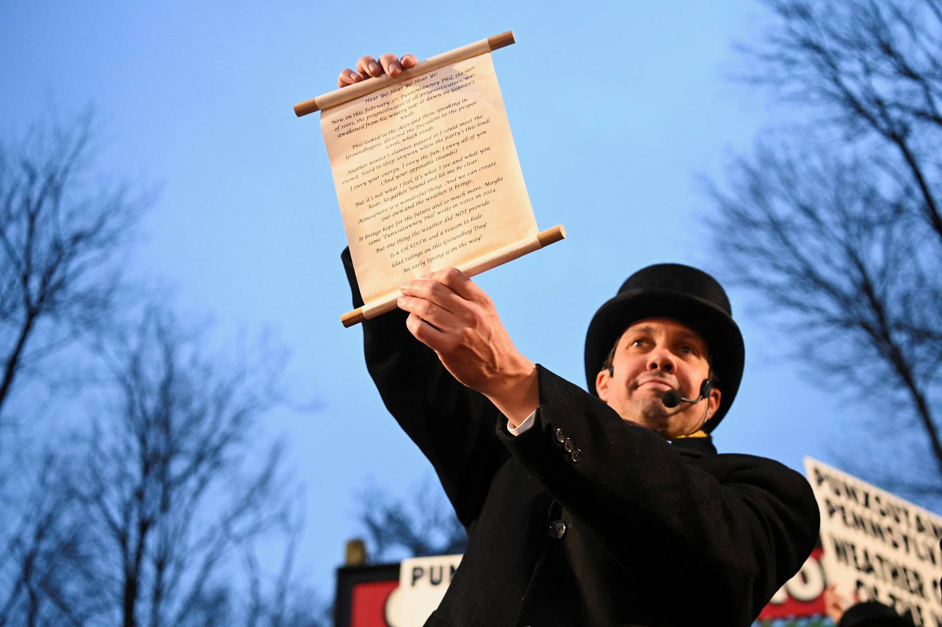 Groundhog Day festivities at Gobbler's Knob in Punxsutawney