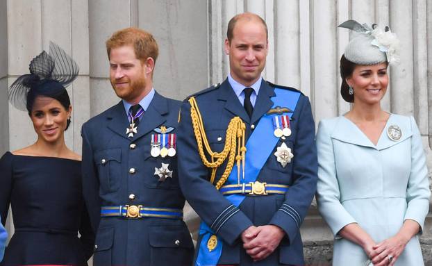 Royals Watch The Flypast To Commemorate Royal Air Force Centenary