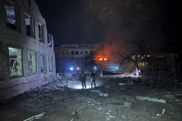 Aftermath of a Russian missile strike in Kharkiv