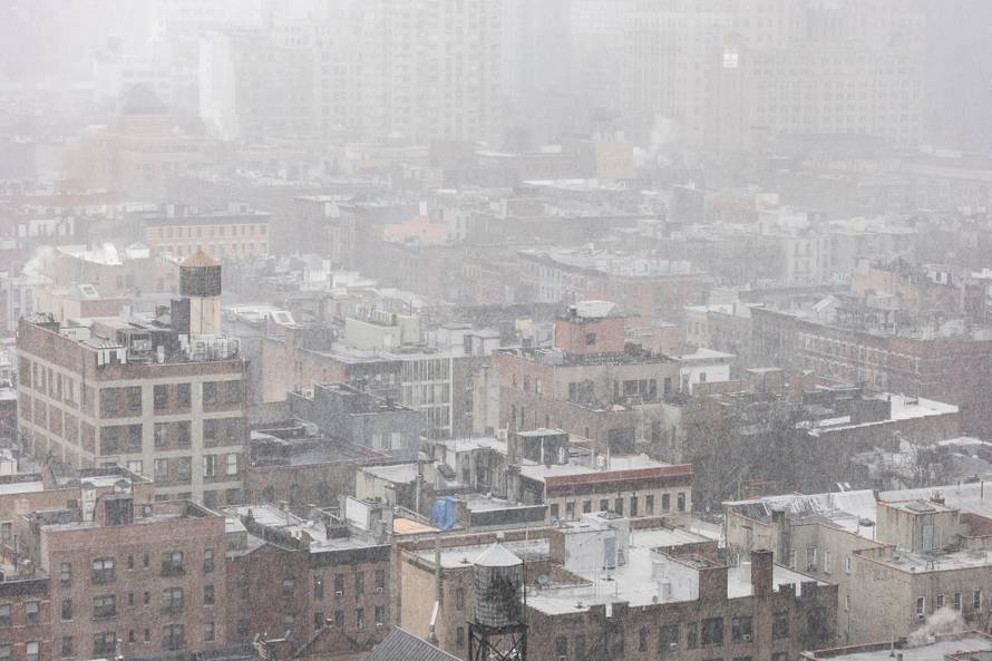 Winter snow storm hits New York City