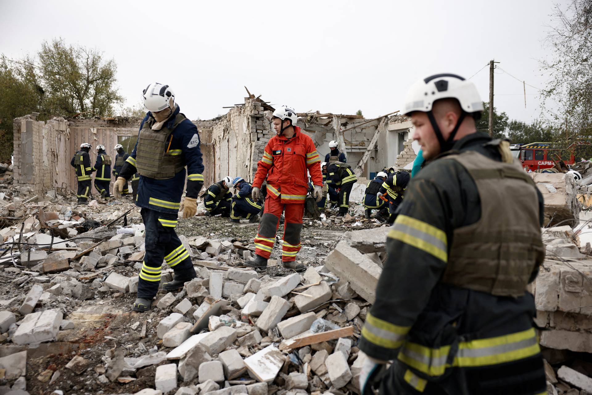 Aftermath of a Russian military strike in Kharkiv region