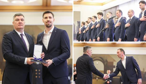 FOTO Rukometaši se skockali za odlikovanje kod Milanovića, pogledajte ih u svečanom ruhu