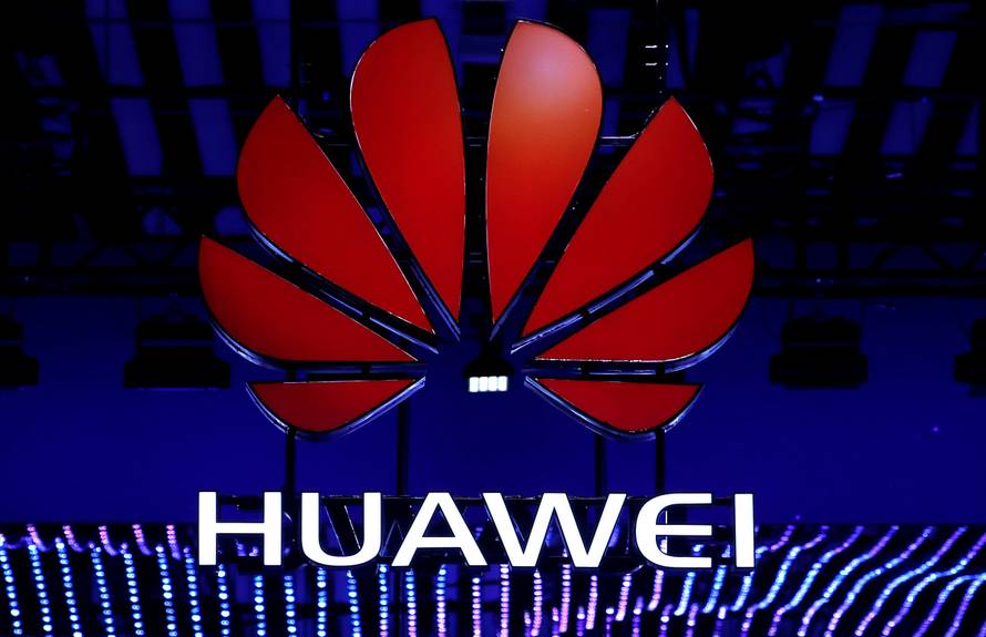 FILE PHOTO: The Huawei logo is seen during the Mobile World Congress in Barcelona