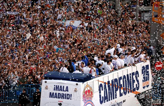 LaLiga - Real Madrid fans celebrate winning LaLiga