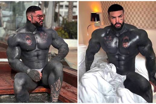 FOTO Cijelo tijelo mu je crno od tetova&zcaron;a, a obujam ruke mu je 55 cm! Ovako je prije izgledao