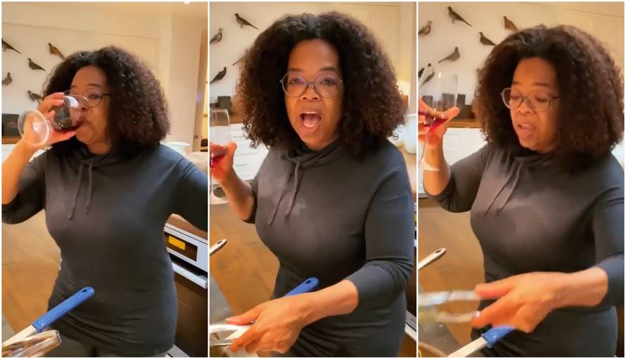 Oprah je opuštena u karanteni: Kuha, pjeva, pleše i nazdravlja